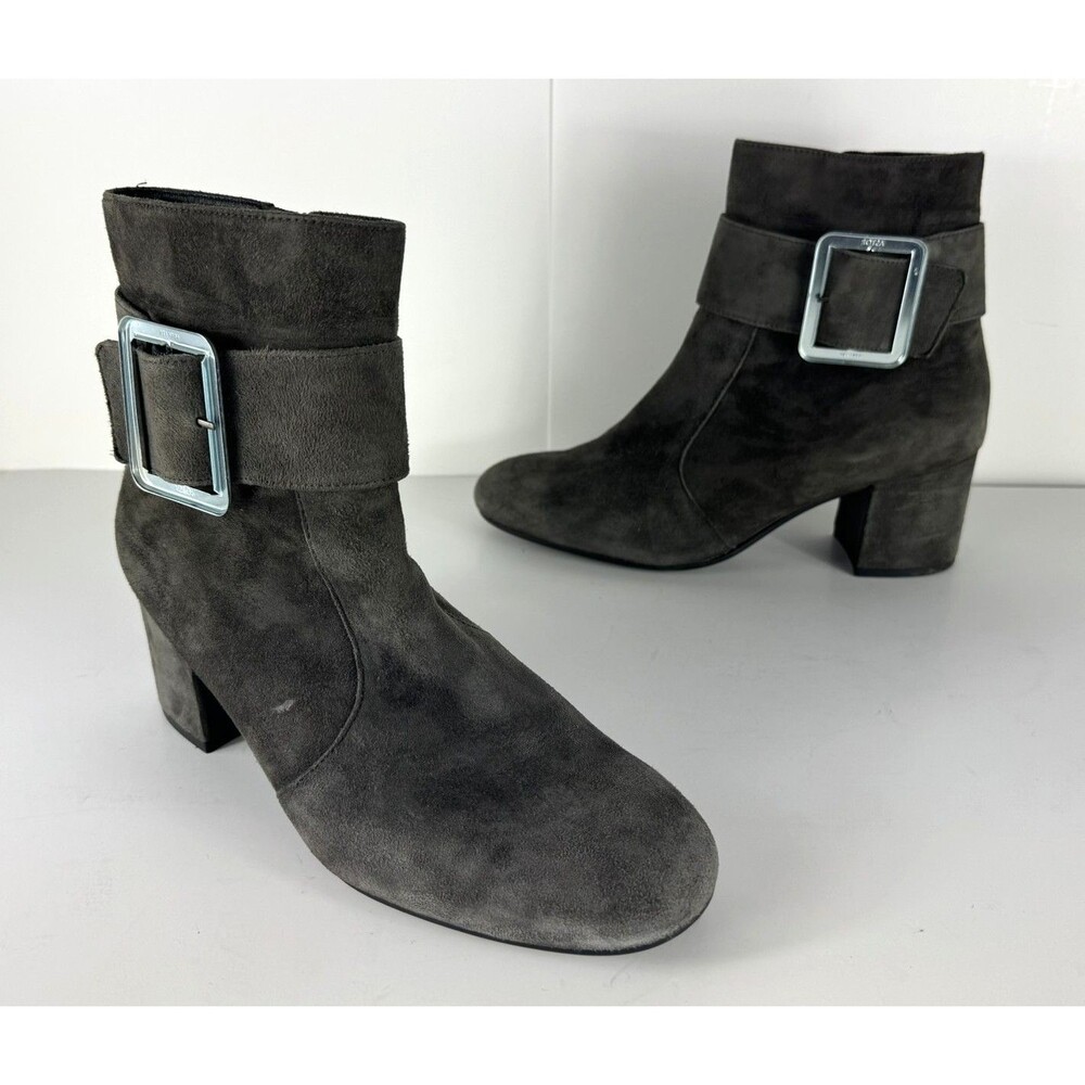 Paul Green Natalia Buckle Gray Suede Women's Boots UK 6 US 8.5